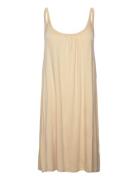 Jo Strap Dress Knelang Kjole Beige Basic Apparel