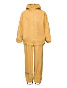 Basic Rainwear Set -Pu Outerwear Rainwear Rainwear Sets Yellow CeLaVi