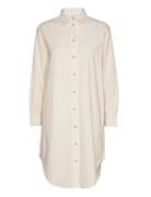 Vilde Loose Shirt Dress Gots Knelang Kjole Cream Basic Apparel