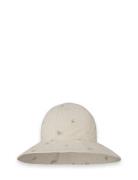 Seersucker Sun Hat Solhatt Beige Garbo&Friends