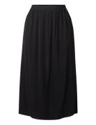 Savannah Viscose Skirt Knelangt Skjørt Black Lexington Clothing