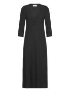 Havanall Midi Dress Ss Knelang Kjole Black Lollys Laundry