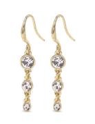 Lucia Recycled Crystal Earrings Øredobber Smykker Gold Pilgrim