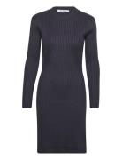 Srnalo Dress Knit Knelang Kjole Navy Soft Rebels