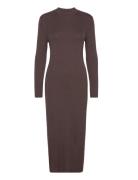 Slfeloise Ls Knit Dress Knelang Kjole Brown Selected Femme