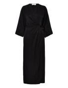 Slftyra 34 Ankle Wrap Dress B Knelang Kjole Black Selected Femme