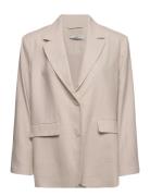 Sanna Linen Blazer Blazers Single Breasted Blazers Beige Gina Tricot