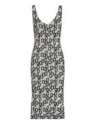 Mischa - Graphic Jacquard Knelang Kjole Grey Day Birger Et Mikkelsen