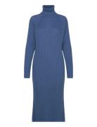 Yasmavi Knit Midi Rollneck Dress Noos Knelang Kjole Blue YAS