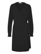 Kawiola Wrap Dress Knelang Kjole Black Kaffe