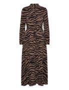 Vmshilah Naja Ls Long Shirt Dress Wvn Ga Knelang Kjole Brown Vero Moda