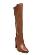 Manchester Burnished Leather Tall Boot Høye Støvletter Brown Lauren Ra...