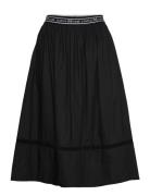 Esluna Midi Skirt - Gots Knelangt Skjørt Black Esme Studios