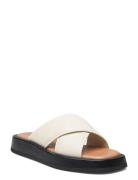 Women Slides Flate Sandaler Cream NEWD.Tamaris