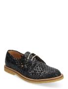 Shoes - Flat - With Lace Sko Med Snøring Lave Black ANGULUS