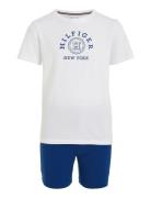 Ss Short Pj Set Pyjamas Sett White Tommy Hilfiger