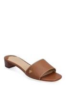 Tumbled Leather-Fay-Sn-Fsa Sandal Med Hæl Brown Lauren Ralph Lauren