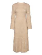 Elinne Cable Knitted Maxi Dress Maxikjole Festkjole Beige Malina