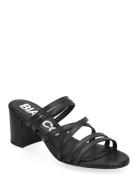 Biabelle High Heeled Mule Smooth Leather Sandal Med Hæl Black Bianco