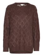 Kajoanna Pullover 3/4 Sleeve Tops Knitwear Jumpers Brown Kaffe