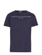 Essential Tee S/S Tops T-shirts Short-sleeved Navy Tommy Hilfiger