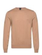 Botto-L Tops Knitwear Round Necks Beige BOSS