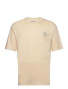 Dptennis Print T-Shirt Tops T-shirts Short-sleeved Beige Denim Project