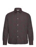 Akira Jacquard Overshirt Tops Overshirts Green Les Deux