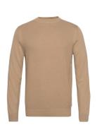 Structured C Tops Knitwear Round Necks Beige Tom Tailor