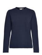 Elba Ls Tee Gots Tops T-shirts & Tops Long-sleeved Navy Basic Apparel