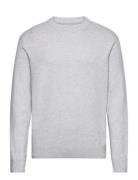 Structured Basic Knit Tops Knitwear Round Necks Grey Tom Tailor