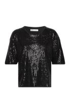 Jarjariw Tshirt Tops Blouses Short-sleeved Black InWear