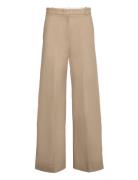 2Nd Marcel - Soft Twill Bottoms Trousers Wide Leg Beige 2NDDAY