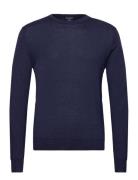 Gmd Merino Silk Crew Tops Knitwear Round Necks Navy Hackett London