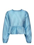 Enwombat Ls Top 7063 Tops Blouses Long-sleeved Blue Envii