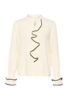 Crcine Blouse Tops Blouses Long-sleeved White Cream