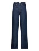 High Rise Straight Bottoms Jeans Straight-regular Blue Calvin Klein Je...