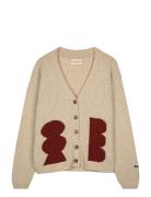 Geometric Shapes Long Cardigan Tops Knitwear Cardigans Beige Bobo Chos...