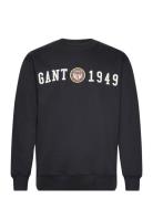 Crest C-Neck Tops Sweat-shirts & Hoodies Sweat-shirts Black GANT