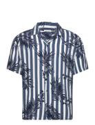 Jjjeff Resort Aop Shirt Ss Tops Shirts Short-sleeved Blue Jack & J S