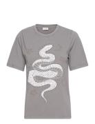 Pzvada Ck Tshirt Tops T-shirts & Tops Short-sleeved Grey Pulz Jeans