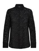 Shirt Tora Lace Tops Shirts Long-sleeved Black Lindex