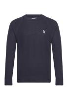 Anf Mens Sweaters Tops Knitwear Round Necks Navy Abercrombie & Fitch