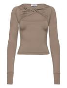 Elegant Top Tops T-shirts & Tops Long-sleeved Brown H2O Fagerholt