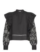 Raylan-M Tops Blouses Long-sleeved Black MbyM