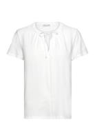 T-Shirt Fabric Mix Tops T-shirts & Tops Short-sleeved White Tom Tailor