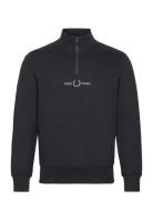 Raised Graphic Half Zip Sweats Tops Sweat-shirts & Hoodies Sweat-shirt...