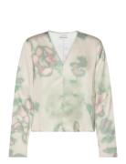 Light Weight Satin Ls Shirt Tops Blouses Long-sleeved Pink Calvin Klei...