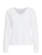 Bynaski Vneck 2 - Tops Knitwear Jumpers White B.young