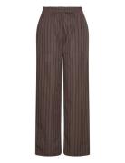 Moon Pants Stripe Bottoms Trousers Wide Leg Brown Moshi Moshi Mind